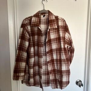SHEIN M plaid button down for women